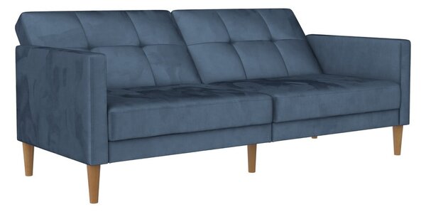 Niebieska aksamitna rozkładana sofa 207 cm Lilly – Støraa