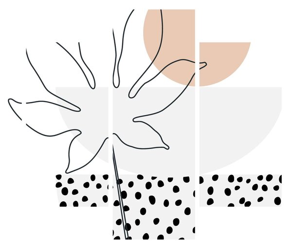 Obraz - Line art flowers N⁰3 (125x70 cm)