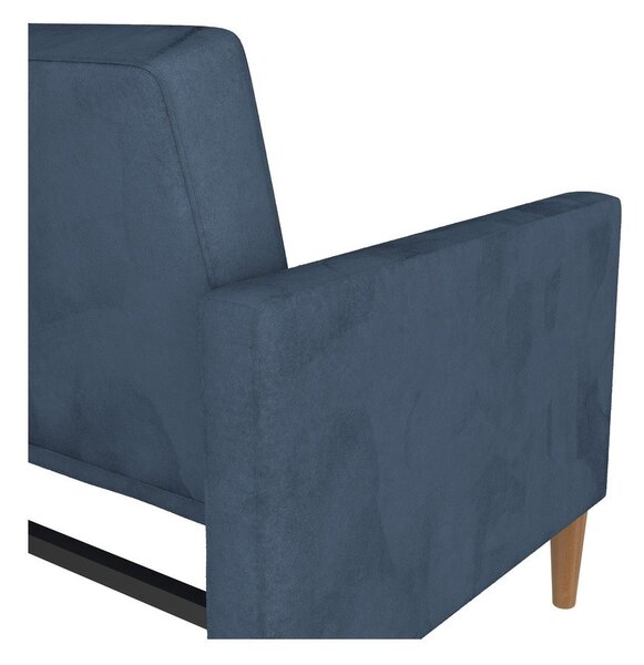 Niebieska aksamitna rozkładana sofa 207 cm Lilly – Støraa