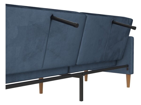 Niebieska aksamitna rozkładana sofa 207 cm Lilly – Støraa
