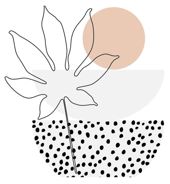 Obraz - Line art flowers N⁰3 (70x50 cm)