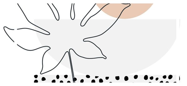Obraz - Line art flowers N⁰3 (170x50 cm)