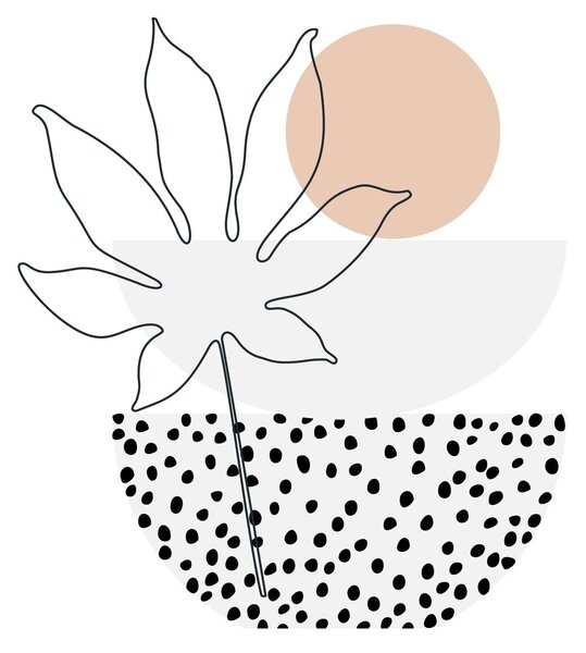 Obraz na szkle - Line art flowers N⁰3 (70x50 cm)