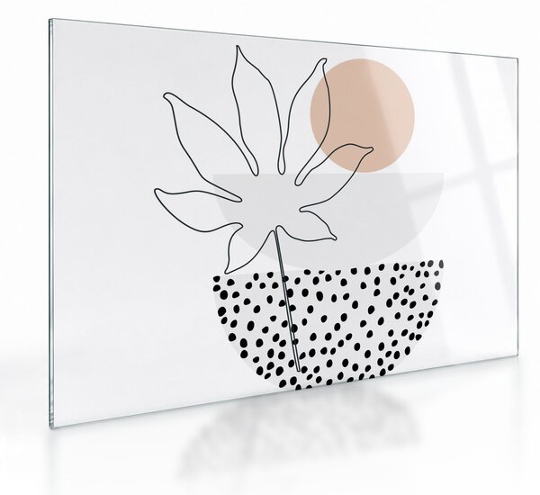Obraz na szkle - Line art flowers N⁰3 (70x50 cm)