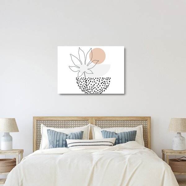 Obraz na szkle - Line art flowers N⁰3 (70x50 cm)