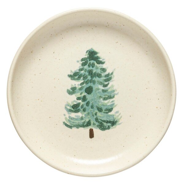 Kremowe kamionkowe talerze zestaw 4 szt. ze świątecznym motywem deserowe ø 16 cm Pacifica Christmas Tree – Casafina