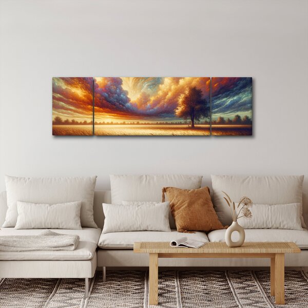 Obraz – Drzewo na polu (170x50 cm)