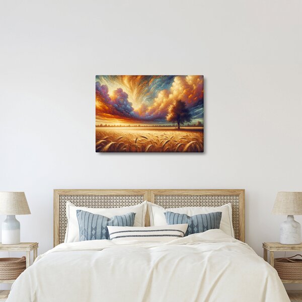 Obraz – Drzewo na polu (70x50 cm)