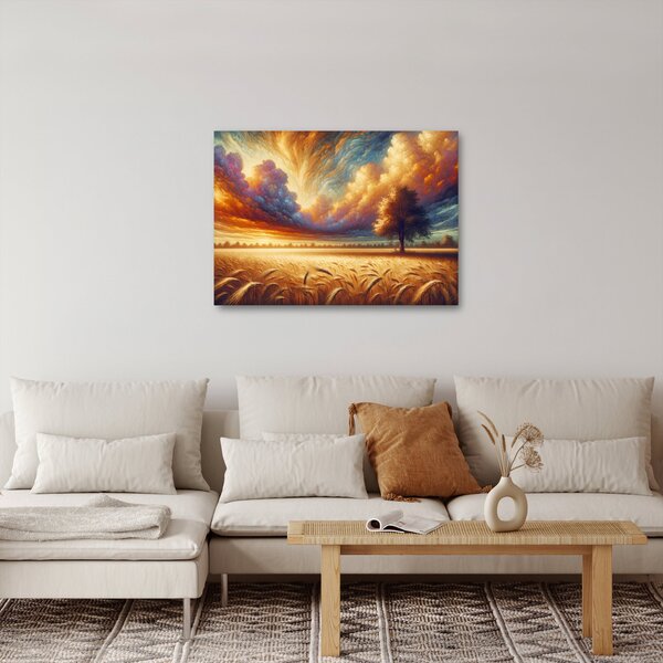 Obraz – Drzewo na polu (70x50 cm)