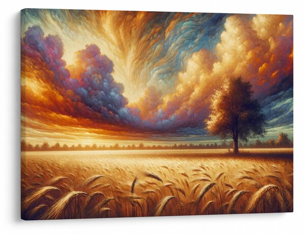 Obraz – Drzewo na polu (70x50 cm)