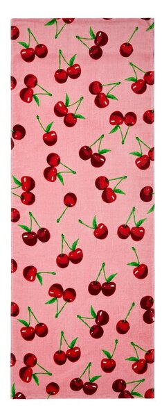 Różowy bawełniany ręcznik plażowy 78x200 cm Cherries – Catherine Lansfield