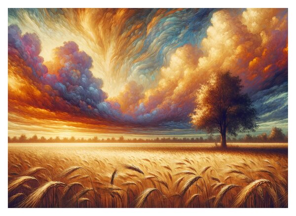 Obraz – Drzewo na polu (70x50 cm)