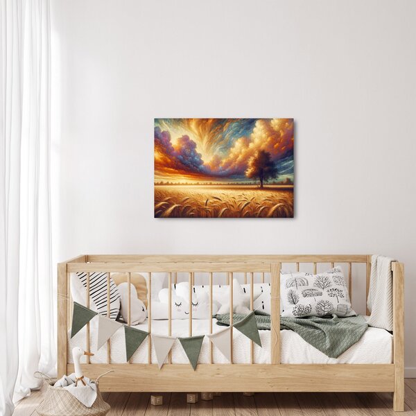 Obraz – Drzewo na polu (70x50 cm)
