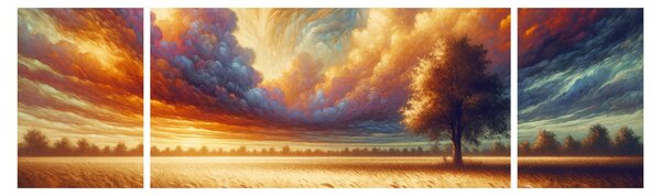 Obraz – Drzewo na polu (170x50 cm)