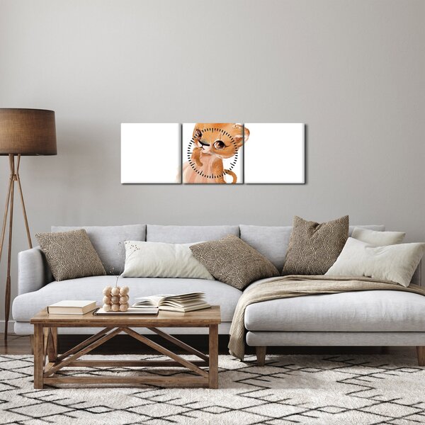 Obraz - Zwierzątko akwarelowe N⁰6 (z zegarem) (90x30 cm)