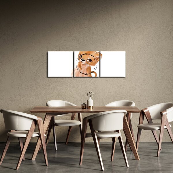 Obraz - Zwierzątko akwarelowe N⁰6 (z zegarem) (90x30 cm)