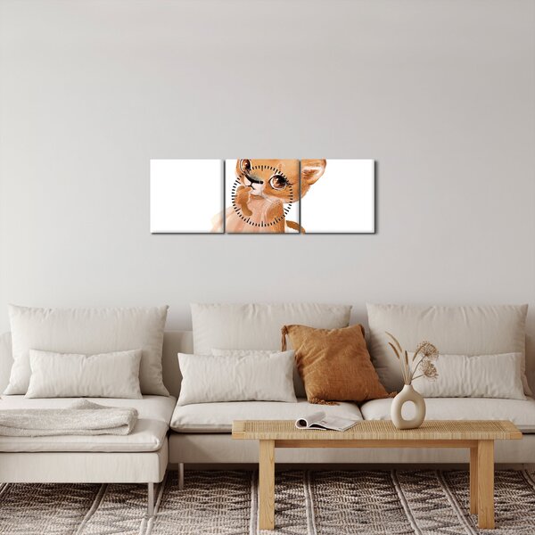 Obraz - Zwierzątko akwarelowe N⁰6 (z zegarem) (90x30 cm)