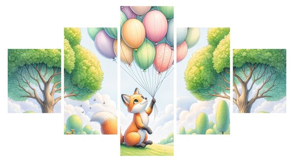 Obraz – Szczęśliwy lis (125x70 cm)