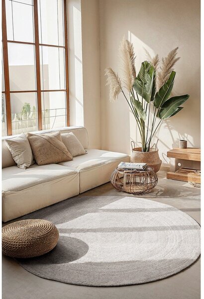 Biały okrągły dywan z juty dwustronny/tkany ręcznie ø 140 cm Braided – Hanse Home