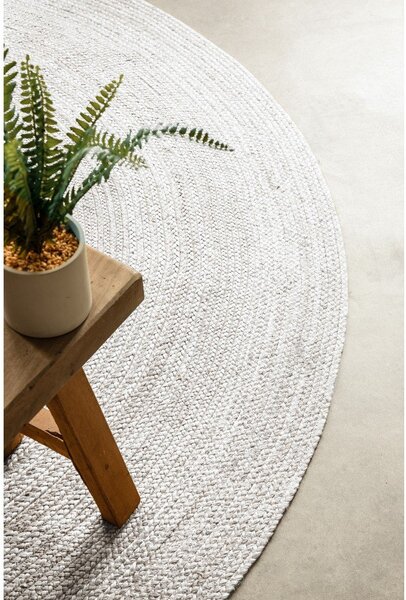 Biały okrągły dywan z juty dwustronny/tkany ręcznie ø 140 cm Braided – Hanse Home