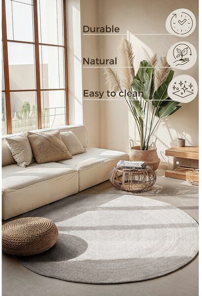 Biały okrągły dywan z juty dwustronny/tkany ręcznie ø 140 cm Braided – Hanse Home