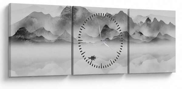 Obraz - Japońskie jezioro (z zegarem) (90x30 cm)