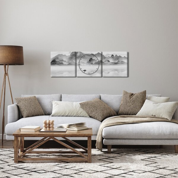 Obraz - Japońskie jezioro (z zegarem) (90x30 cm)