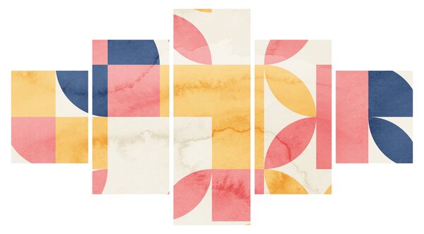 Obraz - Abstrakcja z wzorami retro (125x70 cm)