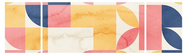 Obraz - Abstrakcja z wzorami retro (170x50 cm)
