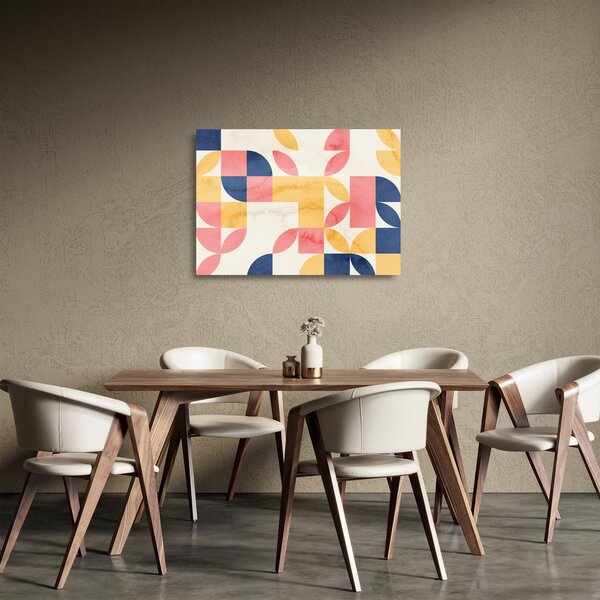 Obraz na szkle - Abstrakcja z wzorami retro (70x50 cm)