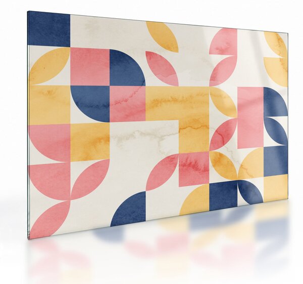 Obraz na szkle - Abstrakcja z wzorami retro (70x50 cm)