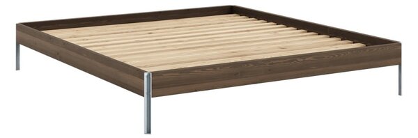 Brązowe łóżko dwuosobowe z litego drewna sosnowego ze stelażem 180x200 cm Core – Karup Design