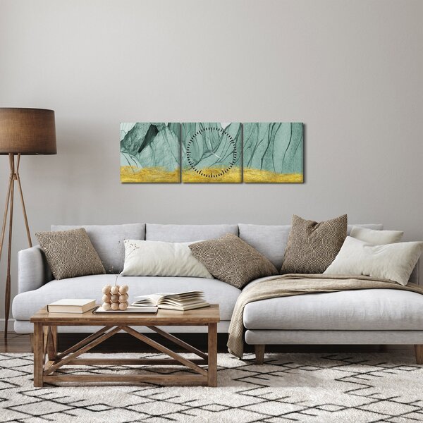 Obraz - Emerald Mountains N⁰1 (z zegarem) (90x30 cm)