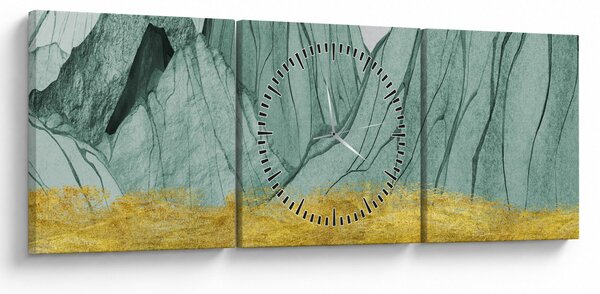 Obraz - Emerald Mountains N⁰1 (z zegarem) (90x30 cm)
