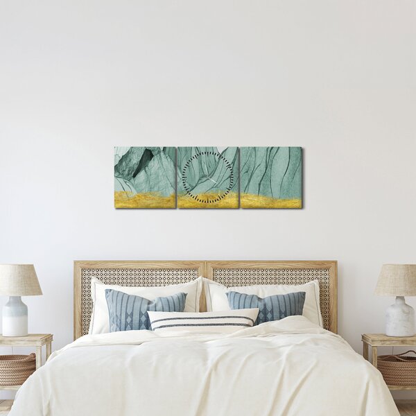 Obraz - Emerald Mountains N⁰1 (z zegarem) (90x30 cm)