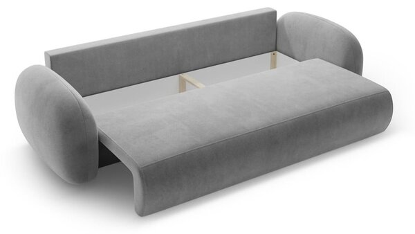 Ciemnoszara aksamitna rozkładana/ze schowkiem sofa 262 cm Tonale – Cosmopolitan Design