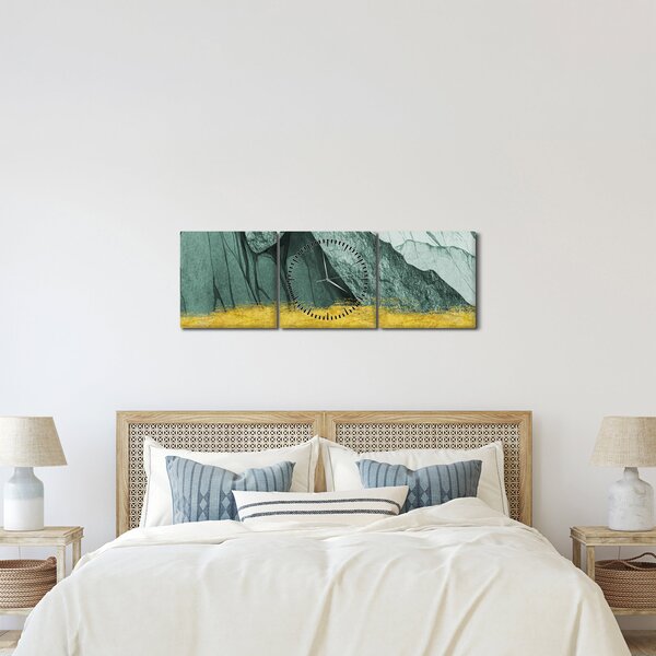 Obraz - Emerald Mountains N⁰2 (z zegarem) (90x30 cm)