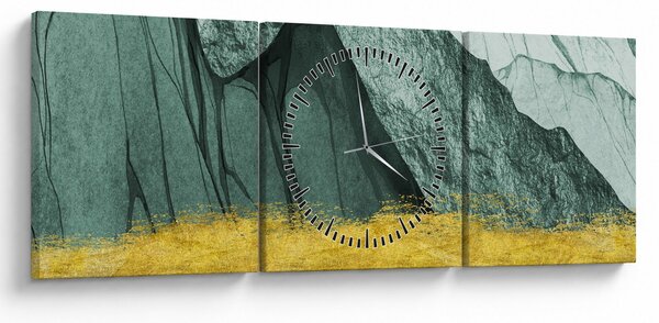 Obraz - Emerald Mountains N⁰2 (z zegarem) (90x30 cm)