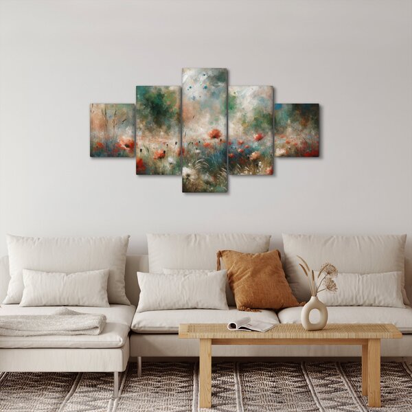 Obraz – Abstrakcja pola z makami (125x70 cm)