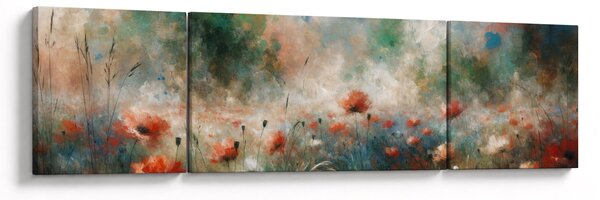 Obraz – Abstrakcja pola z makami (170x50 cm)