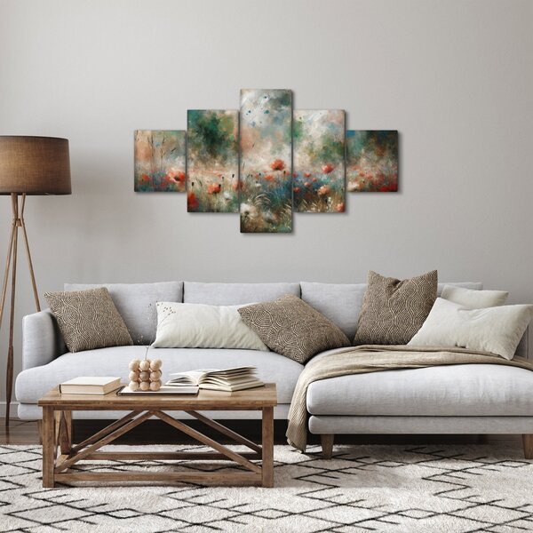 Obraz – Abstrakcja pola z makami (125x70 cm)