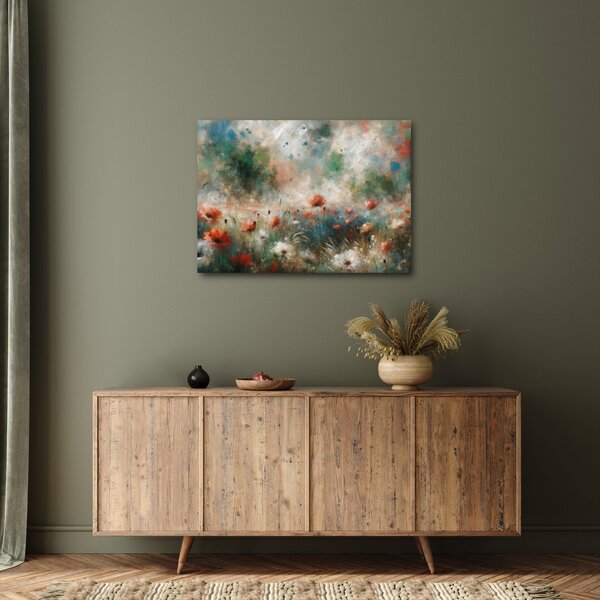 Obraz – Abstrakcja pola z makami (70x50 cm)