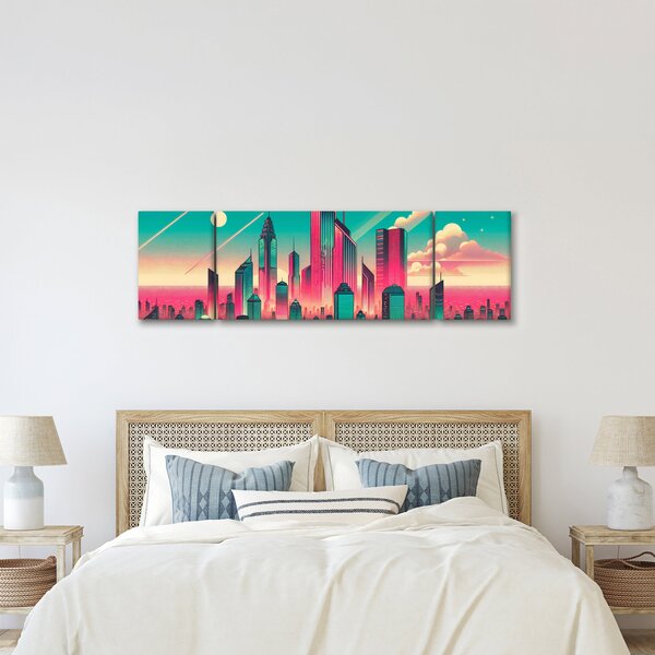 Obraz – Metropolia w stylu pop-art (170x50 cm)