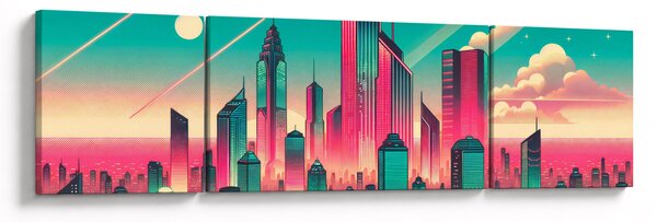 Obraz – Metropolia w stylu pop-art (170x50 cm)