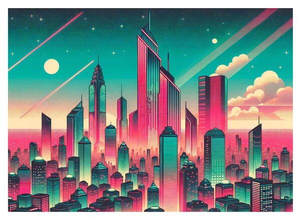 Obraz na szkle – Metropolia w stylu pop-art (70x50 cm)