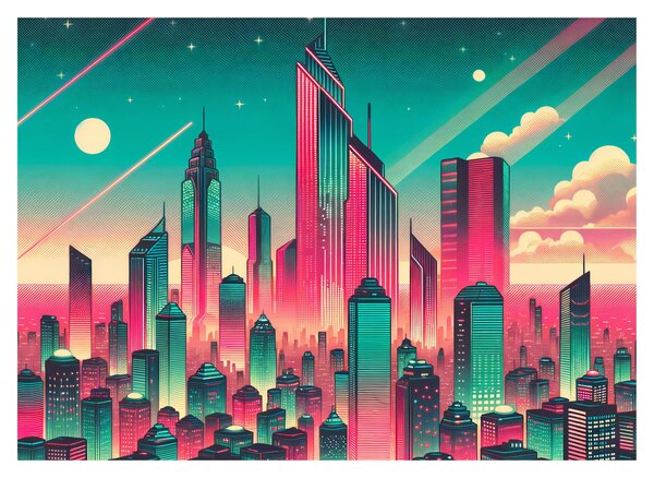 Obraz – Metropolia w stylu pop-art (70x50 cm)