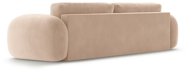 Beżowa aksamitna rozkładana/ze schowkiem sofa 262 cm Tonale – Cosmopolitan Design
