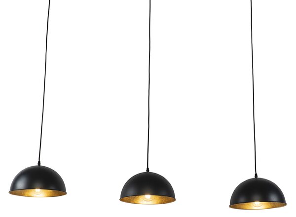 Inteligentna lampa wisząca czarna ze złotym 3-punktowym oświetleniem z WiFi A60 - Magnax