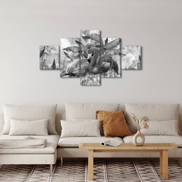 Obraz - Graffiti z flamingami (125x70 cm)
