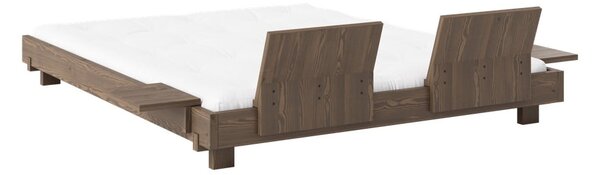 Brązowe łóżko dwuosobowe z litego drewna sosnowego ze stelażem 160x200 cm Social – Karup Design